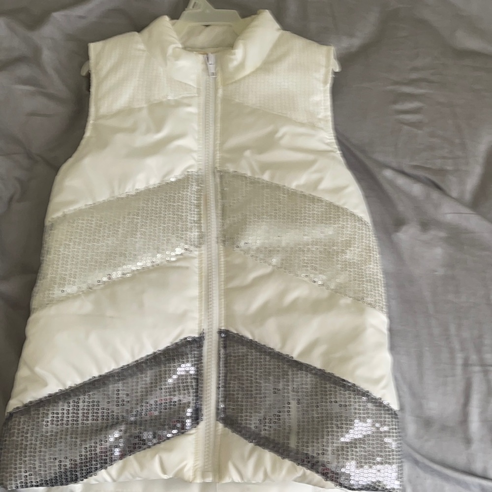 Size 12 little girl, white and silver